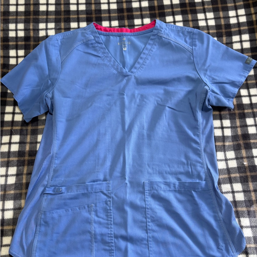Med Couture Blue Scrub Top